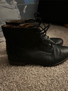 Women’s Black Lace-Up Ankle Boots